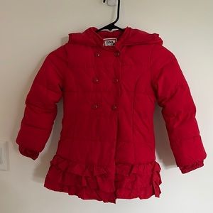 Red puffer jacket - Girls size 5/6